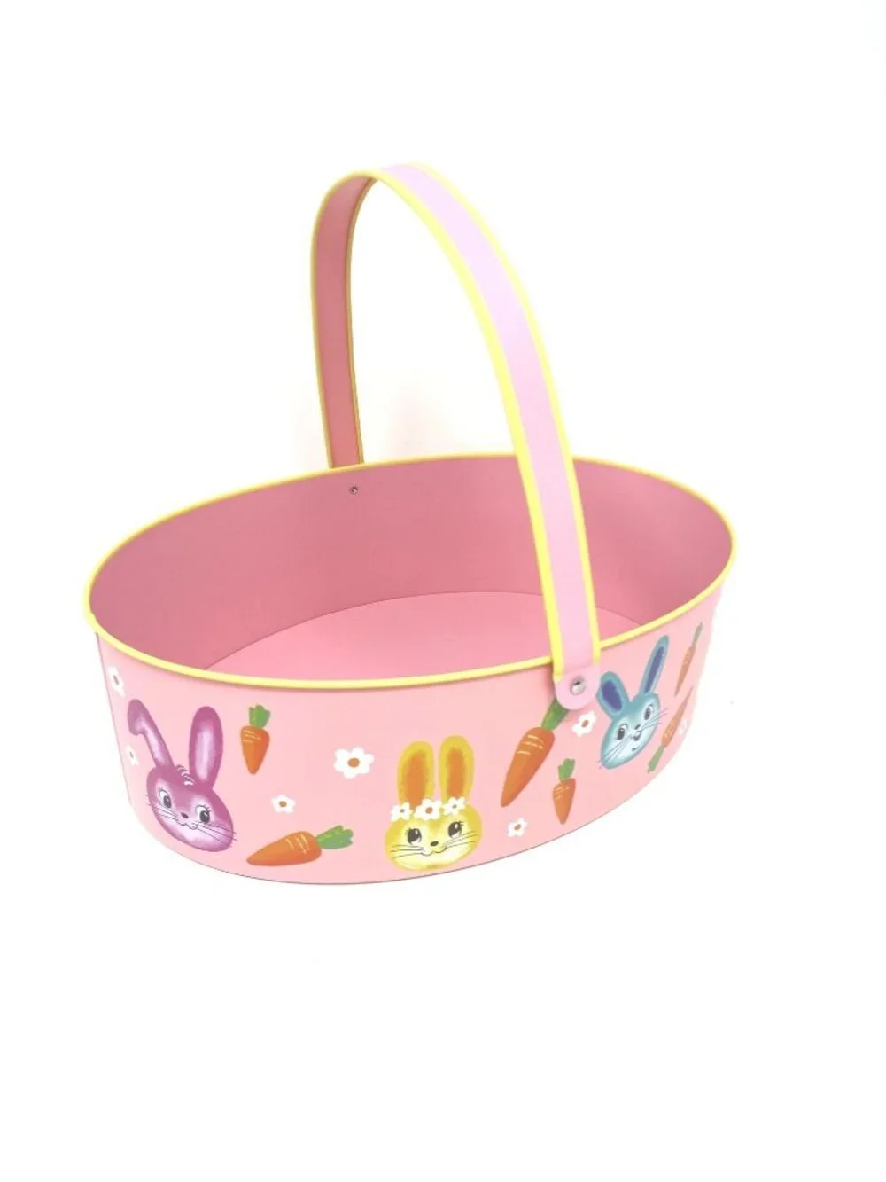 Target Printed Round Metal Easter Basket Bunnies Spritz™ Nostalgic 50's Inspired